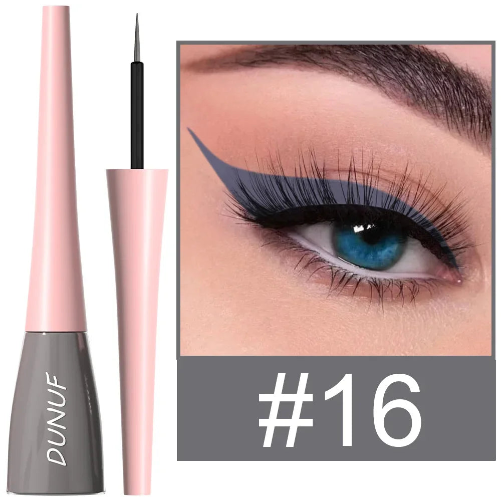 DUNUF Matte Colorful Liquid Eyeliner Pen – Waterproof 24H Liquid Eyeliner Pen PRIMED DU18SYXY-16