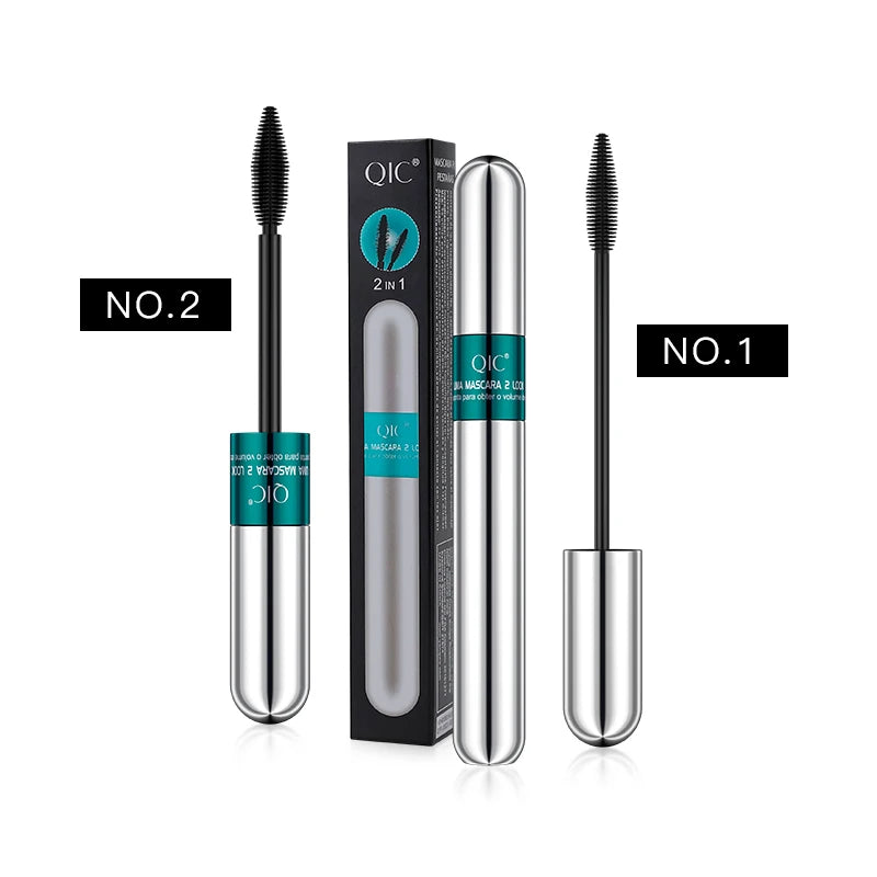 QIC 4D Double-Headed Waterproof Black Mascara | Curling & Volume