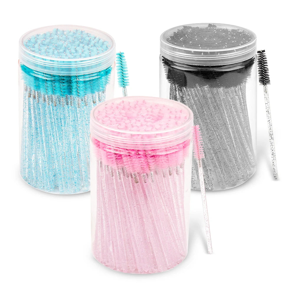 100 Pcs Spoolie Brushes – Eyelash Extension Makeup Tools Spoolie Brush Set PRIMED