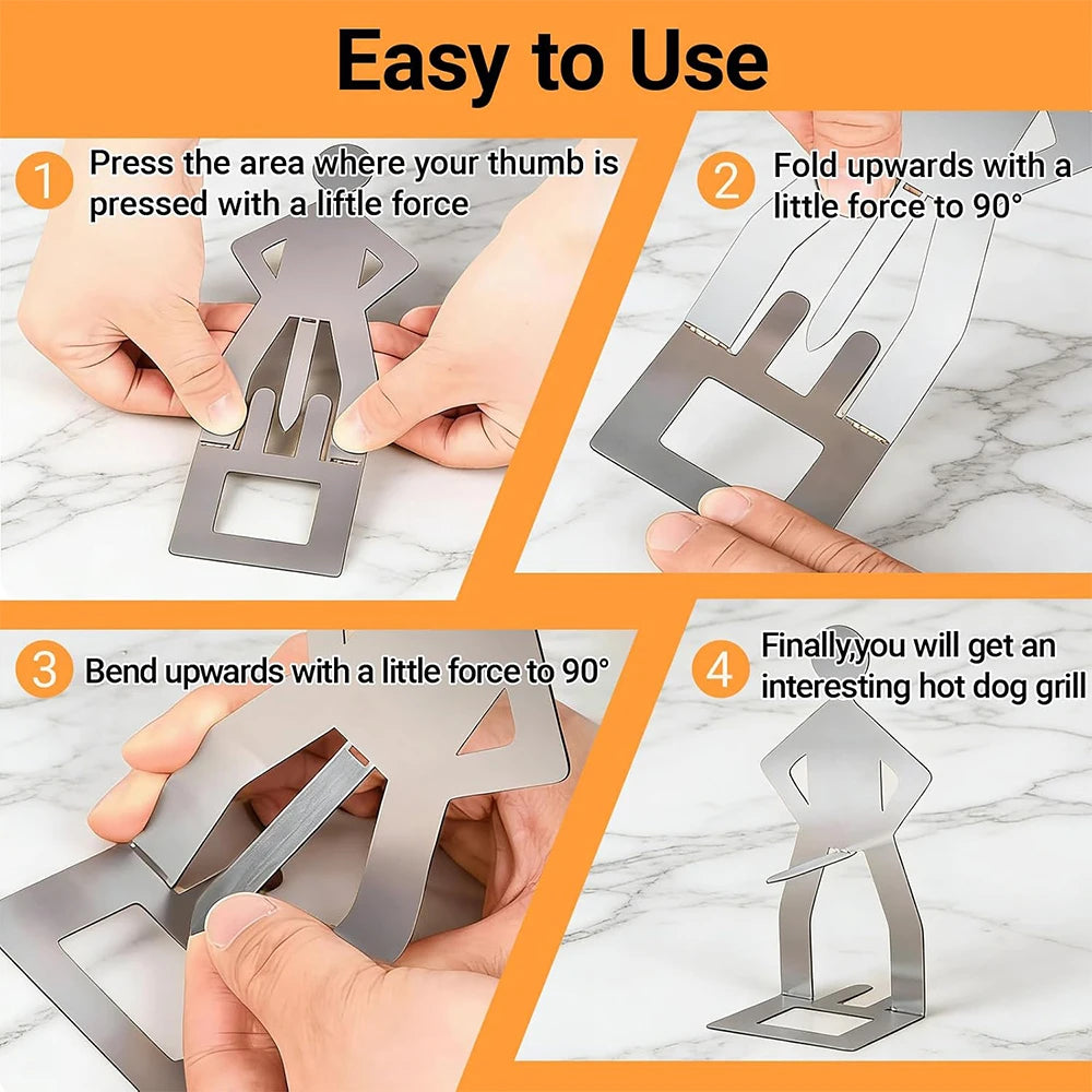 Stainless Steel Hot Dog & Sausage BBQ Holder Rack – Reusable BBQ Sausage Holder PRIMED