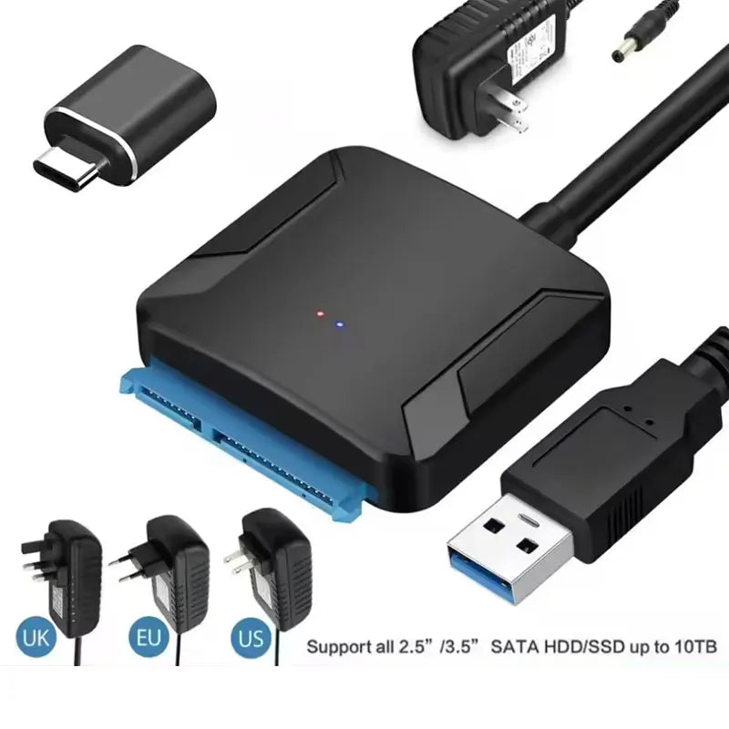 USB 3.0 to SATA Adapter Cable for 2.5" & 3.5" HDD SSD SATA USB Adapter PRIMED