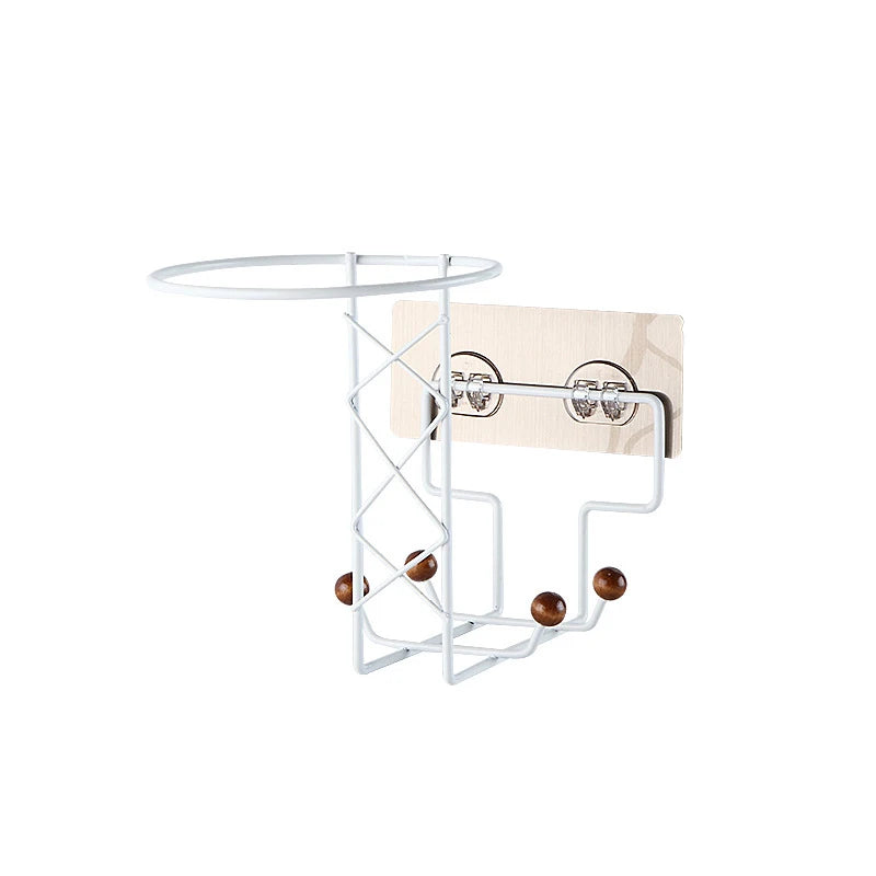 Wall-Mounted Helmet & Hat Holder – 4-Hook Storage Rack
