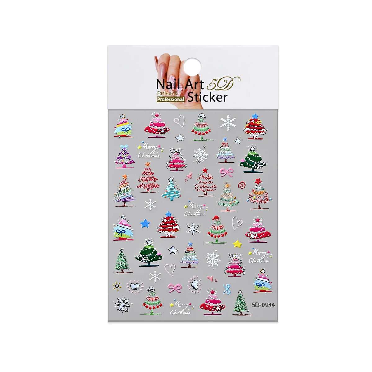 Christmas Tree Silvery Foil Nail Art Stickers – Holiday Decals