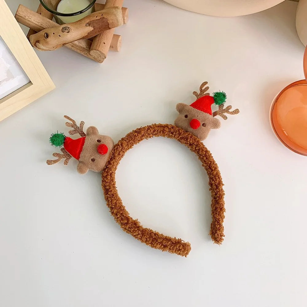 Kids Christmas Headband – Elk, Snowflake & Bow Holiday Hair Holiday Hair Accessory PRIMED H