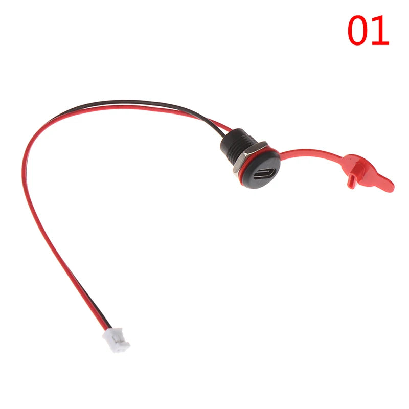 USB-C 2-Pin Waterproof Female Connector Jack PH2.0 Snap Lock