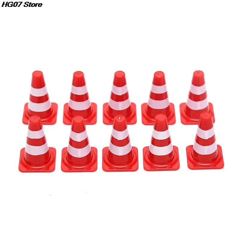 10 Mini Traffic Cones – Kids Construction Party Toy Set