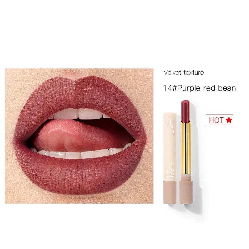 Pudaier 16 Color Velvet Matte Lipstick – Waterproof Nude Lip