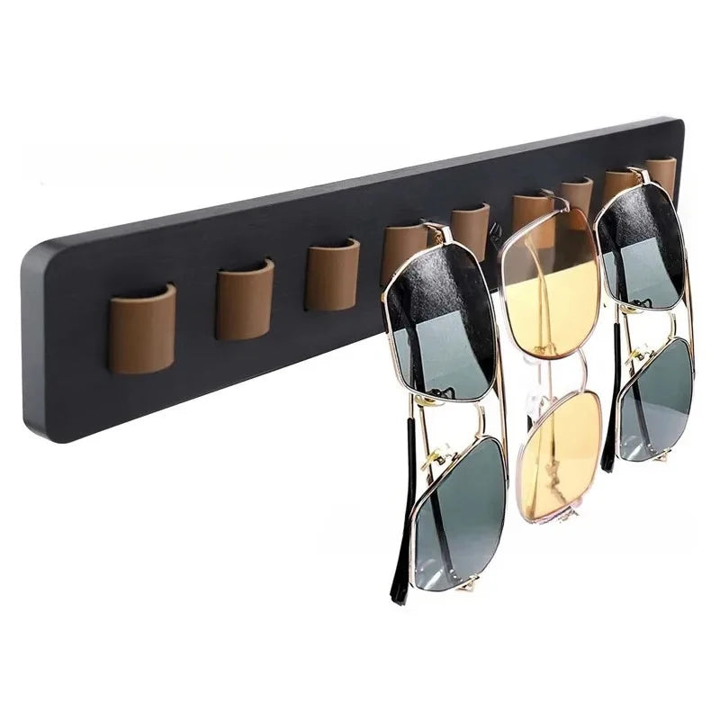Wooden Wall-Mounted Eyeglass & Sunglasses Display Rack