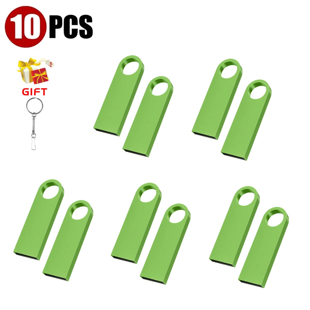 10-Pack Custom Logo Metal USB Flash Drives 128MB–128GB USB Flash Drive PRIMED 128GB X 10PCS SpringGreen CN