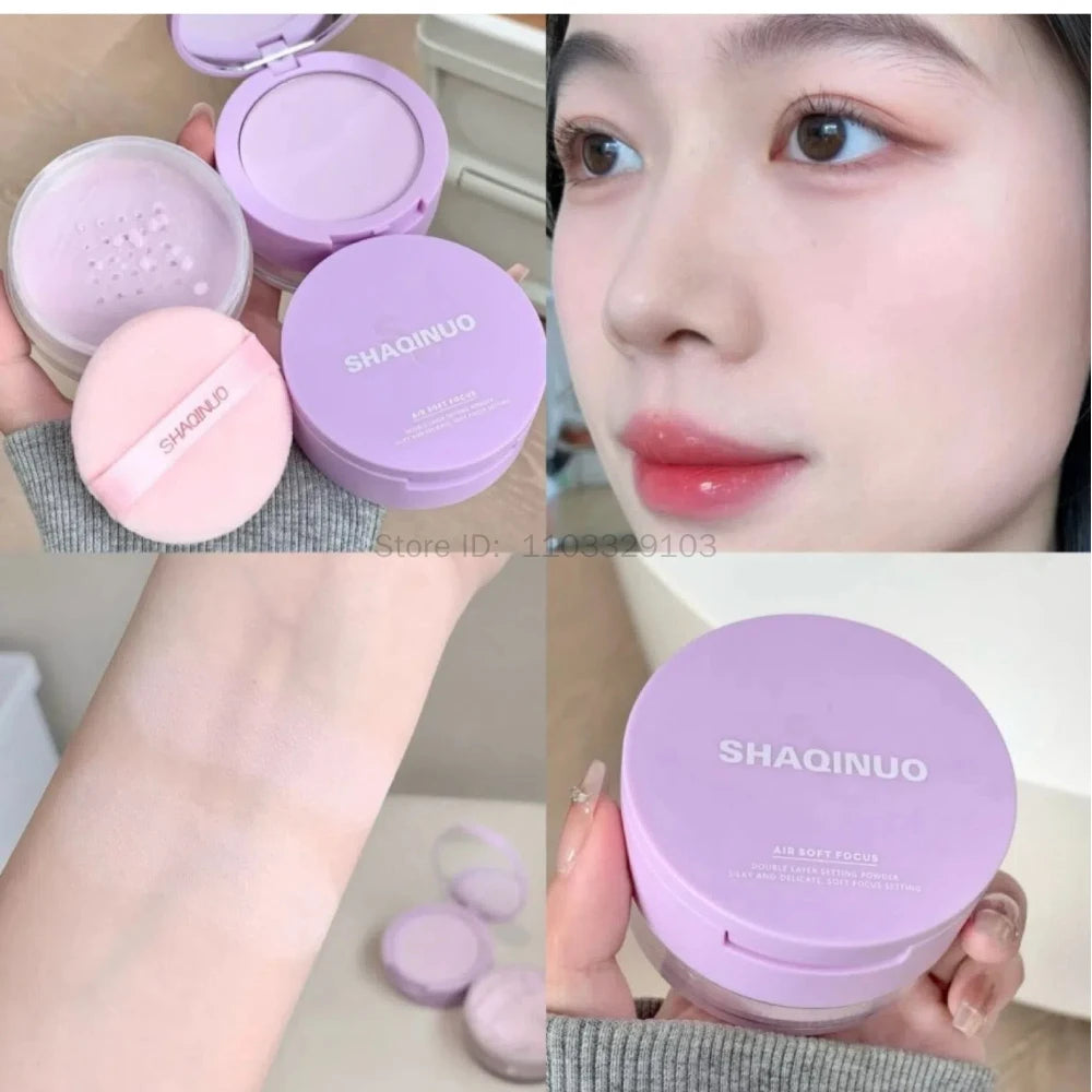 Purple Brightening Setting Powder – Matte, Oil Control, Waterproof