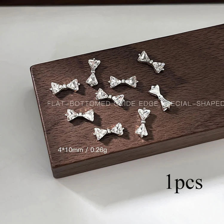 3D Zircon Bowknot Nail Charms | Crystal Rhinestone Flatback Art Nail Art Charms PRIMED 04