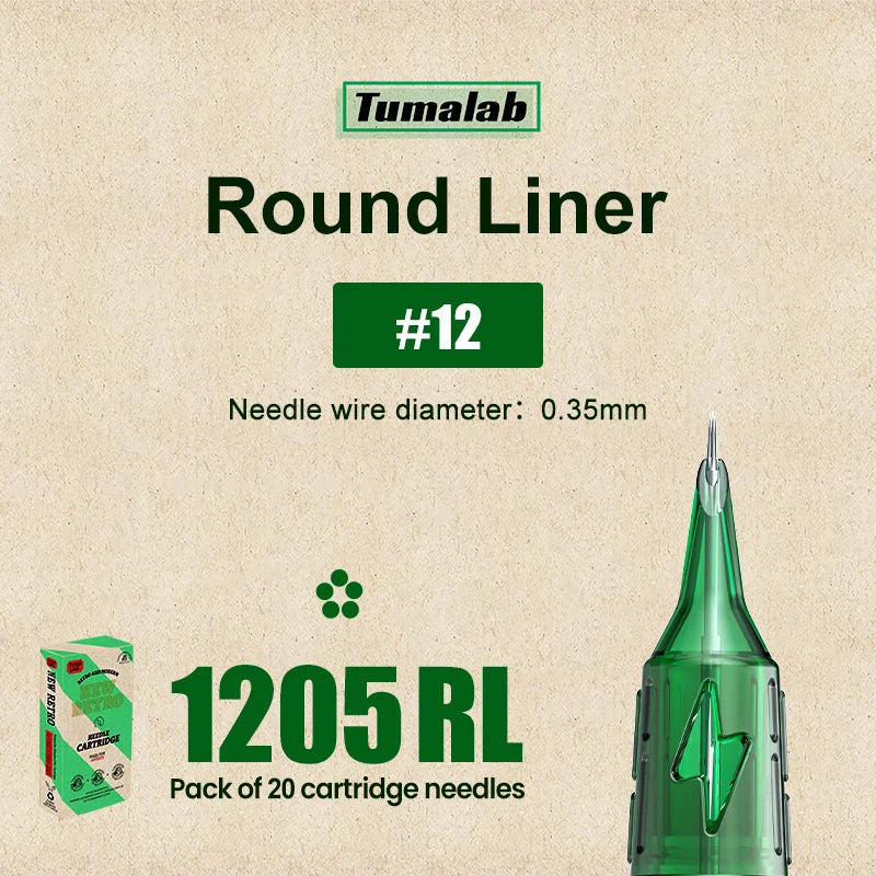TUMAlab Tattoo Cartridge Needles 20PCS – Stainless Steel