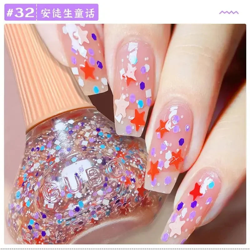 Glitter Gel Nail Polish Quick Dry Autumn Coffee Tones 12ml