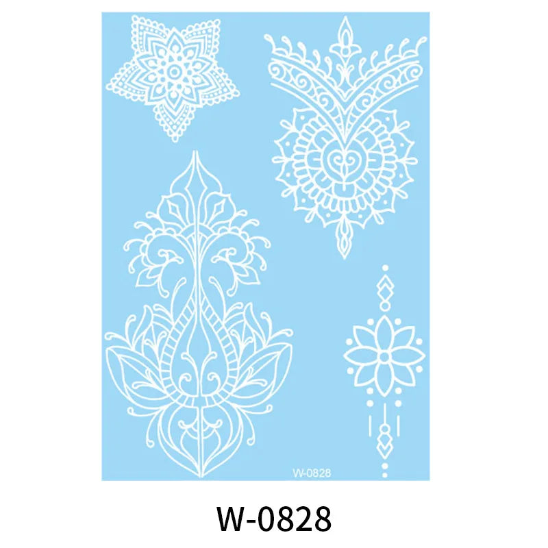 White Henna Flower Temporary Tattoo Sticker – Body Art