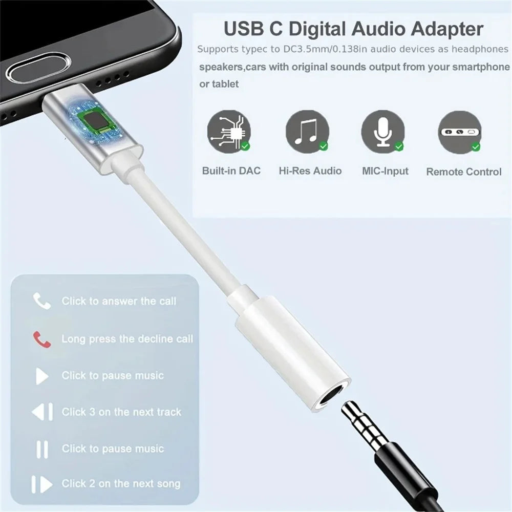 USB-C to 3.5mm Audio Adapter | HiFi DAC Jack Converter Audio Jack Adapter PRIMED