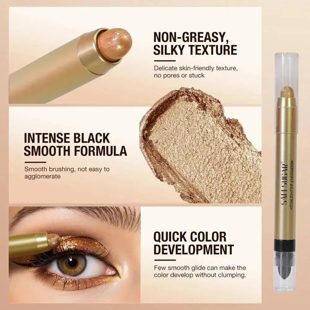 SAM SUGAR 2-in-1 Shimmer Eyeshadow Highlighter Dual Tip Pen