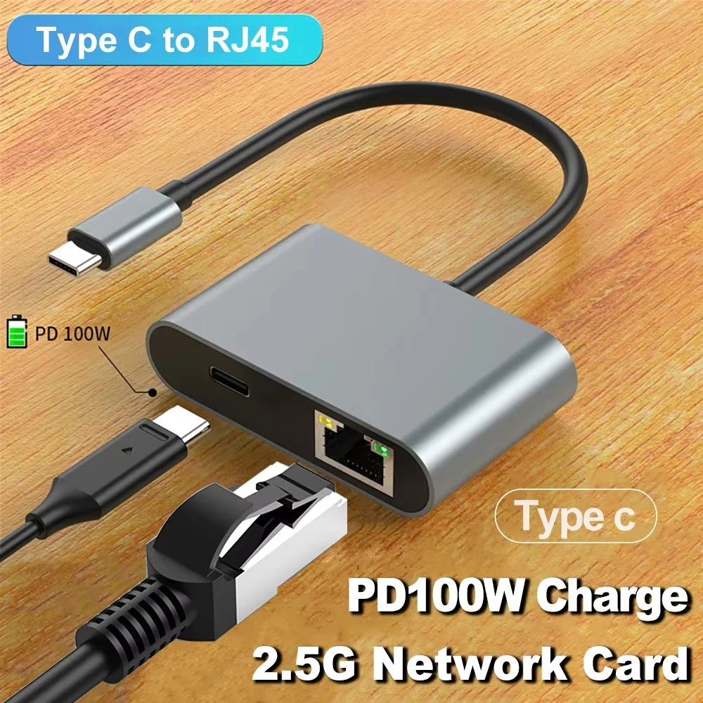 USB-C 2.5Gbps Ethernet Adapter | Driver-Free RJ45 Network Card USB-C Network Adapter PRIMED