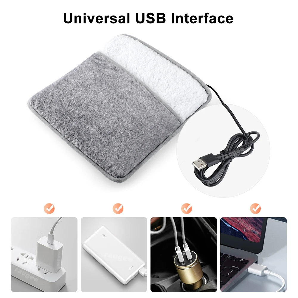 USB Electric Foot Warmer Pad – Soft Flannel & Constant Heat Electric Foot Warmer PRIMED