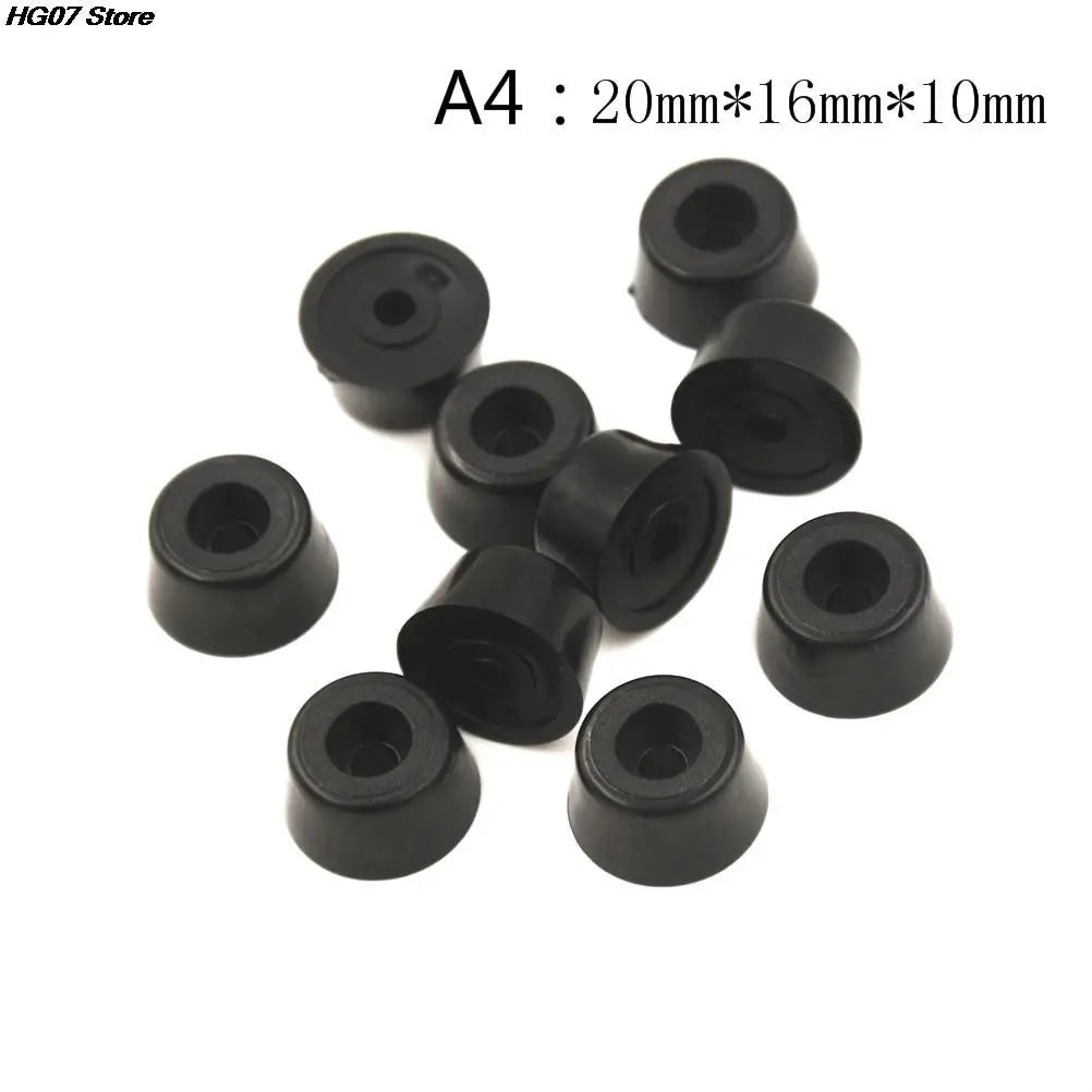 10-Pack Black Rubber Furniture Feet | Non-Slip Floor Protectors