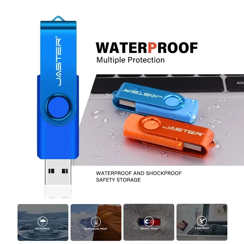 JASTER 10-Pack Rotatable USB Flash Drives 4GB–128GB USB Flash Drive PRIMED