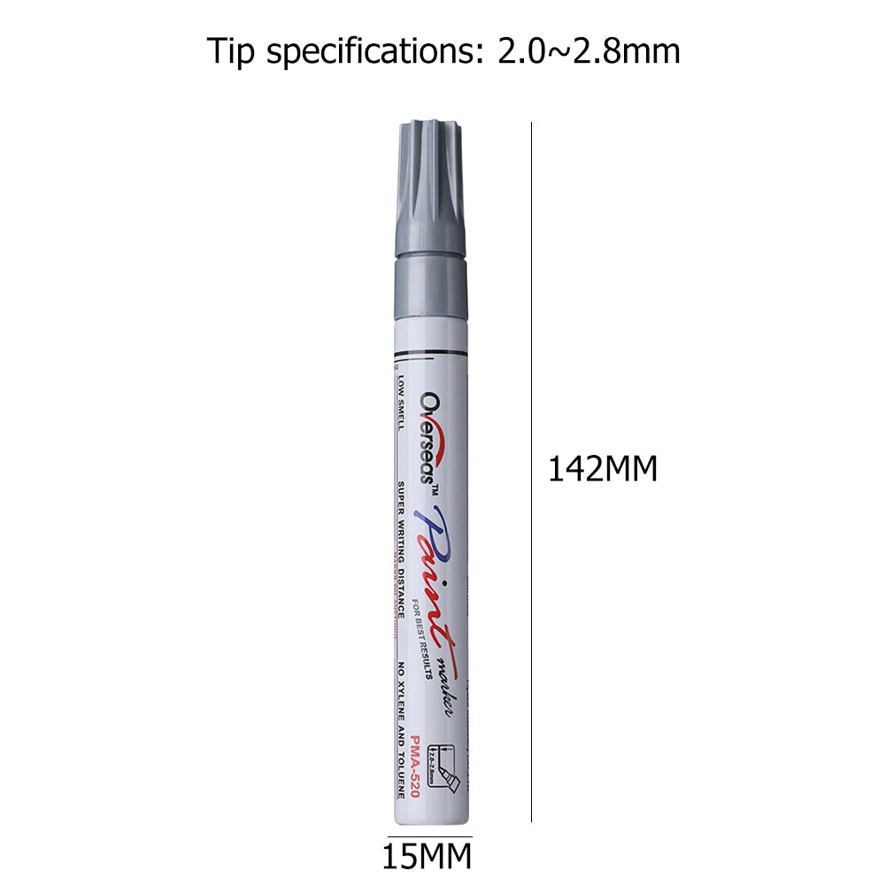 Waterproof Auto Touch Up Paint Marker Pen – 7 Colors Auto Paint Marker PRIMED Silver