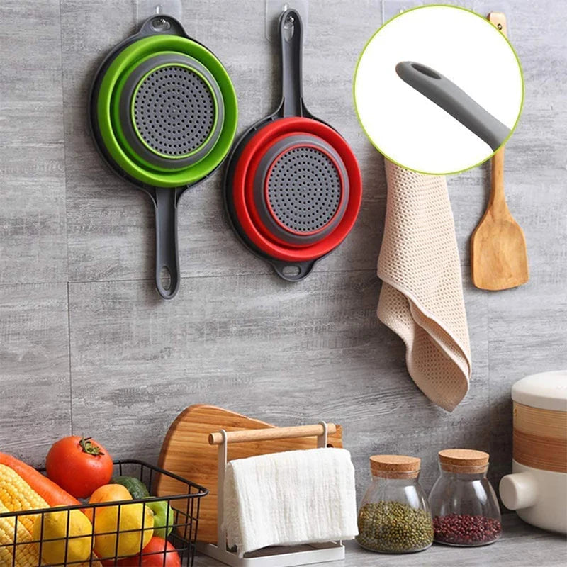 LMETJMA Silicone Collapsible Colander & Folding Kitchen Strainer Collapsible Colander PRIMED