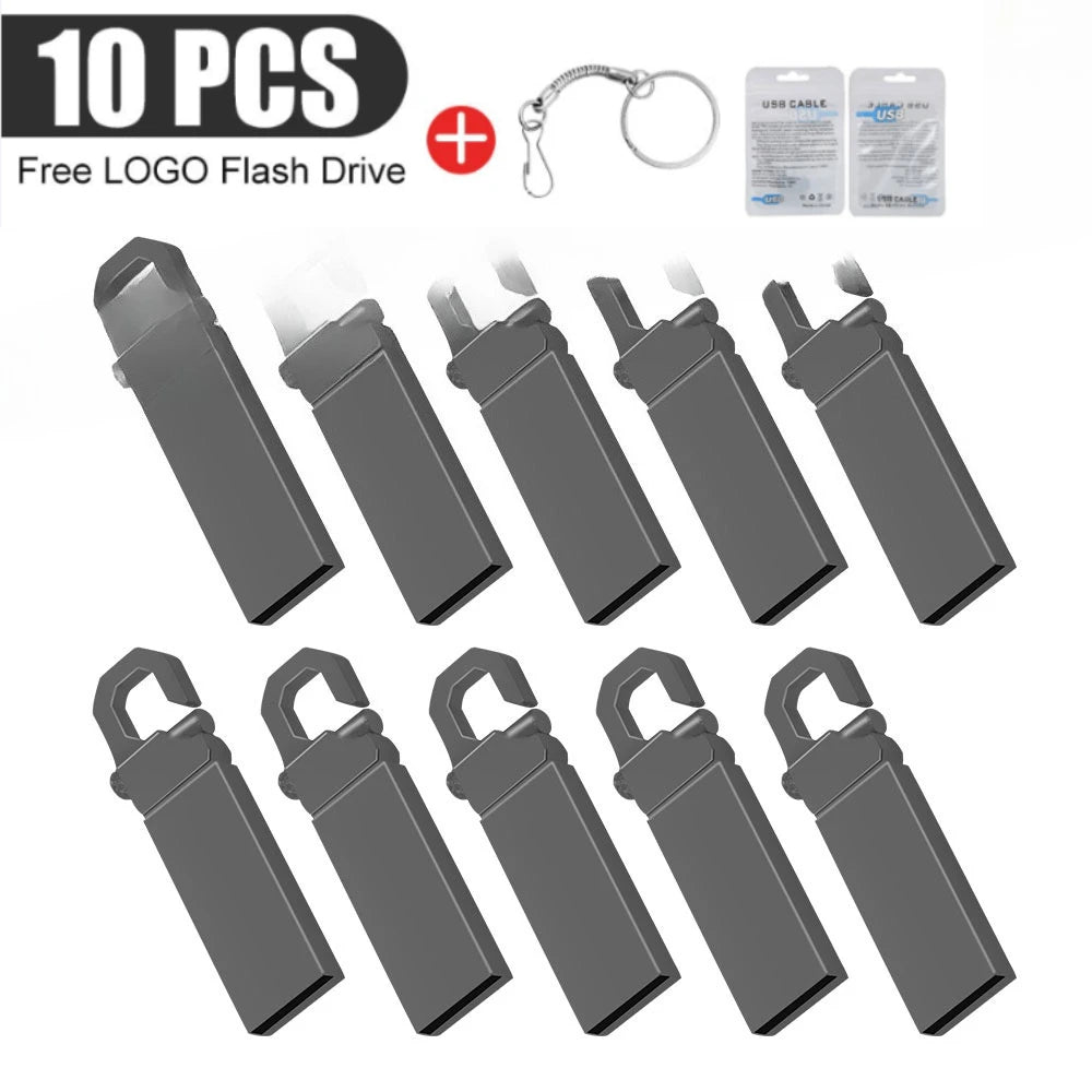 10-Pack Custom Logo Metal USB Flash Drives 128MB–128GB USB Flash Drive PRIMED 4GB x10pcs black u disk 2 China Mainland