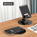 Universal Foldable Phone Stand 360° Rotating Anti-Slip Metal Base Phone Stand PRIMED Black