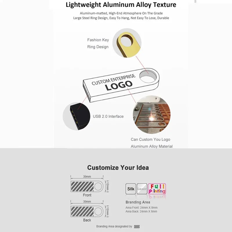 10-Pack Metal USB Flash Drives 1GB–128GB | Free Custom Logo USB Flash Drive PRIMED