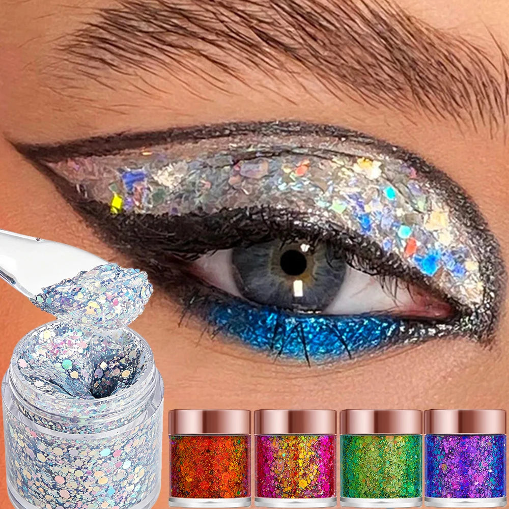 Chameleon Glitter Gel – Eye, Face & Body Shimmer Sequins Glitter Gel Makeup PRIMED