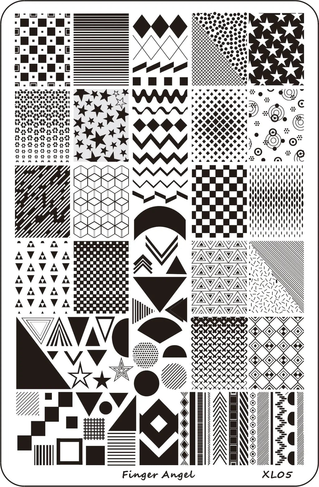 Plus Size Nail Stamping Plates – Multi-Image Stainless Steel Nail Stamping Plate PRIMED