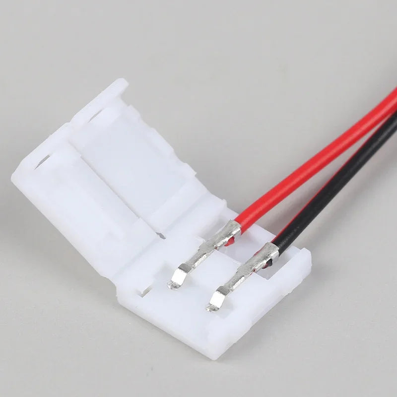 10-Pack 2-Pin LED Strip Connector Clips 8mm 10mm SMD 5050