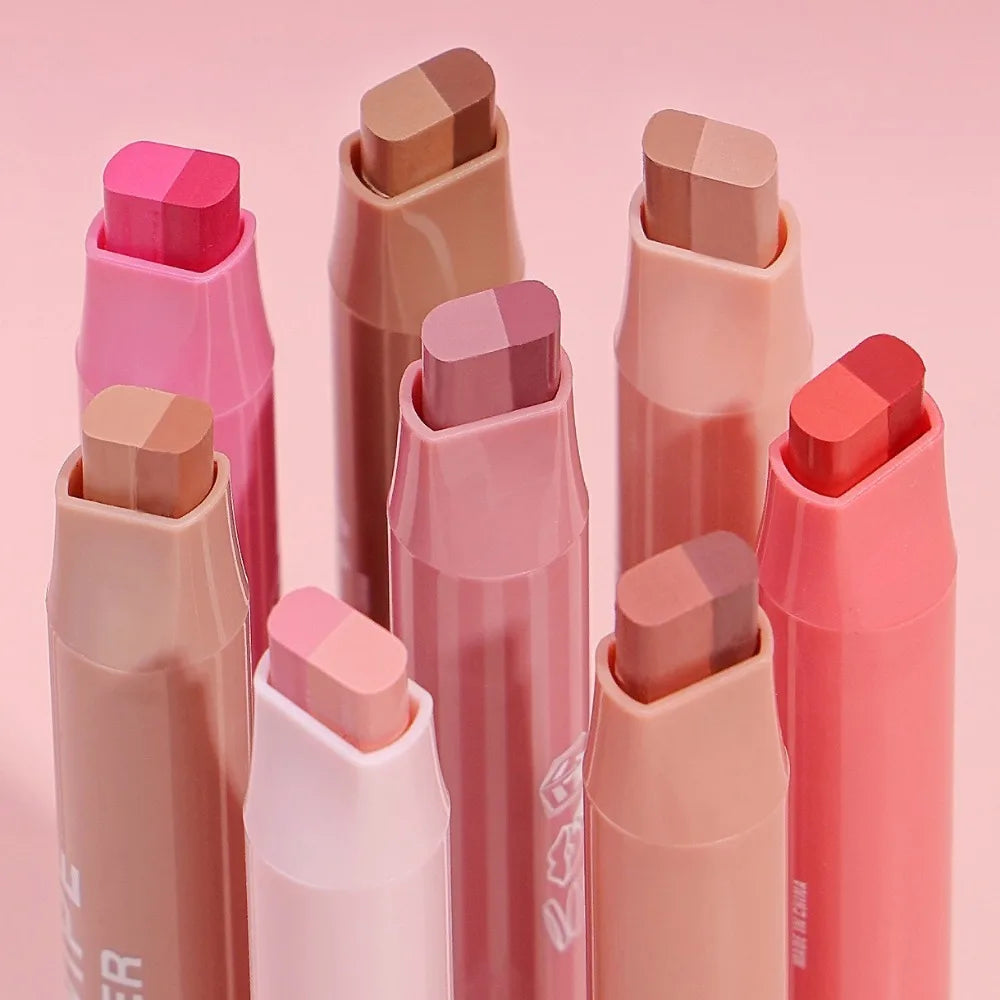 Dual-Color Lip Liner Pencil – Matte Creamy Precise Contour Lip Liner Pencil PRIMED