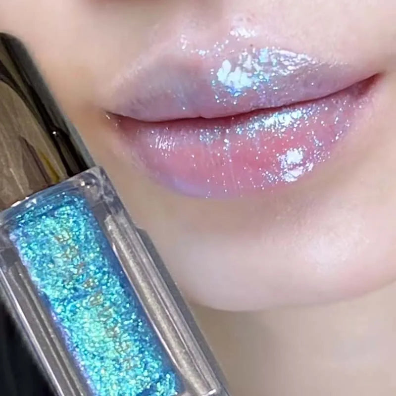 HERORANGE Pearlescent Glitter Lip Gloss – Long-Lasting Shimmer Glitter Lip Gloss PRIMED