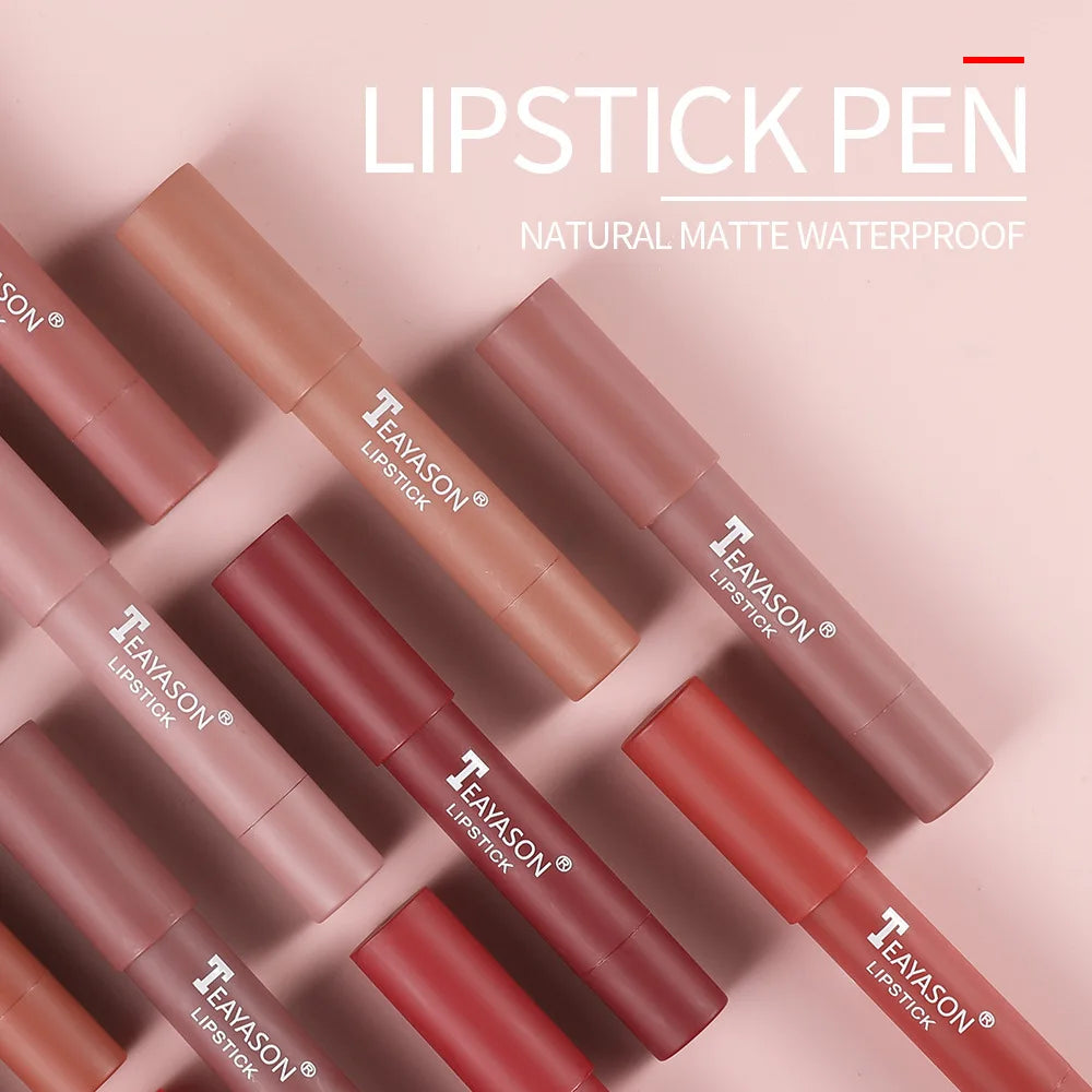 TEAYASON Nude Matte Lipstick Pen & Lip Liner | Waterproof Matte Lipstick Pencil PRIMED