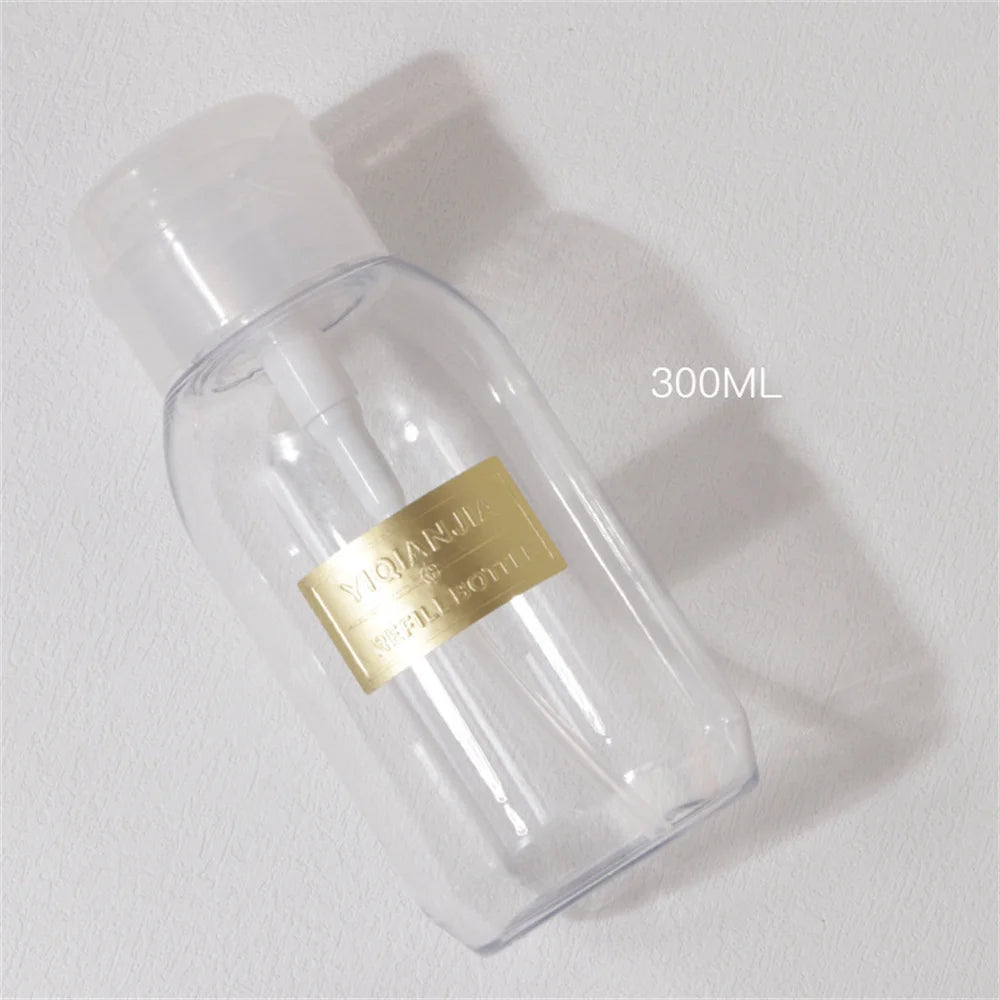 Clear Pump Dispenser Bottle for Nail Polish Remover 150–500ml