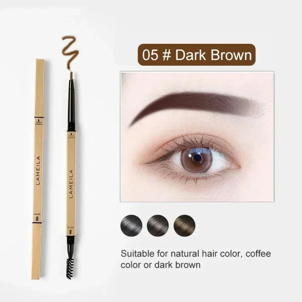 Triangle Tip Double-Ended Eyebrow Pencil with Brush Eyebrow Pencil PRIMED 05 Dark Brown