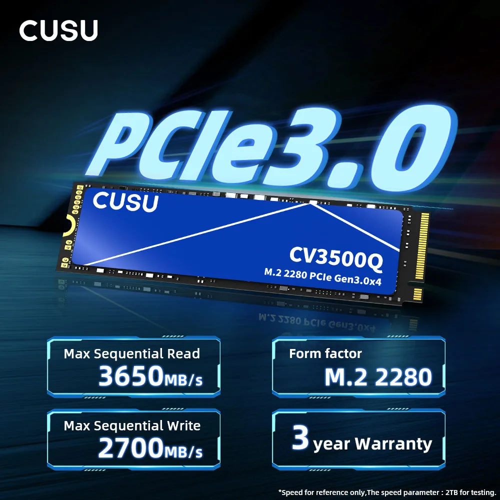 CUSU NVMe M.2 SSD 256GB–2TB PCIe 3.0 Internal Drive NVMe M.2 SSD PRIMED