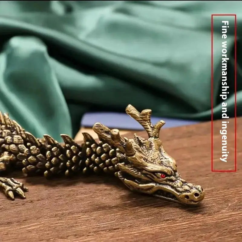 3D Movable Alloy Dragon Statue | Antique Desktop Ornament Dragon Figurine Ornament PRIMED