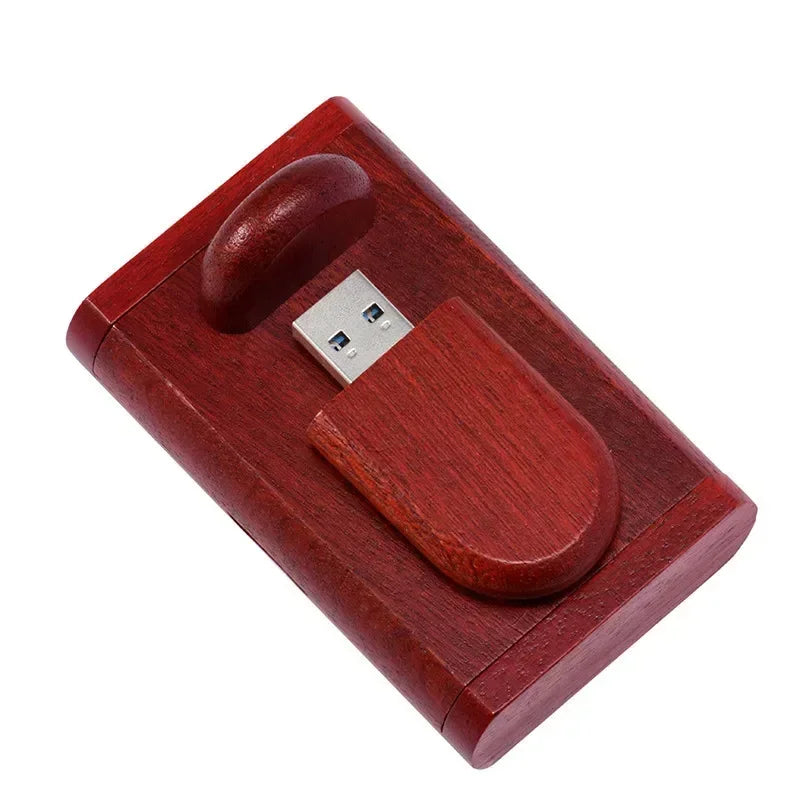 Wooden USB Flash Drive Gift Box | Custom Logo 16/32/64GB Custom USB Flash Drive PRIMED 128GB Rose wood with box
