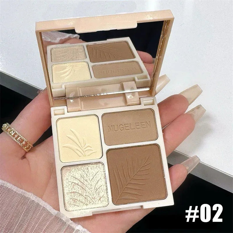 4-Color Highlight & Contour Palette – Matte Bronzer Blush Highlight Contour Palette PRIMED 02