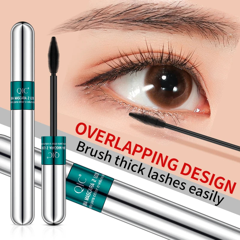 QIC 4D Double-Headed Waterproof Black Mascara | Curling & Volume Mascara PRIMED