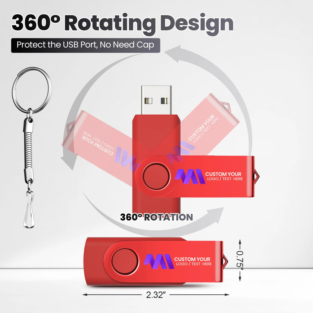 50-Pack USB 2.0 Flash Drives 128MB–16GB | Free Laser Logo USB Flash Drive PRIMED