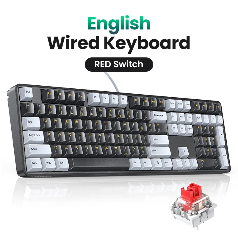 UGREEN 108-Key Mechanical Keyboard PBT Keycaps Red Switch Mechanical Keyboard PRIMED English Keyboard Red Switch China Mainland