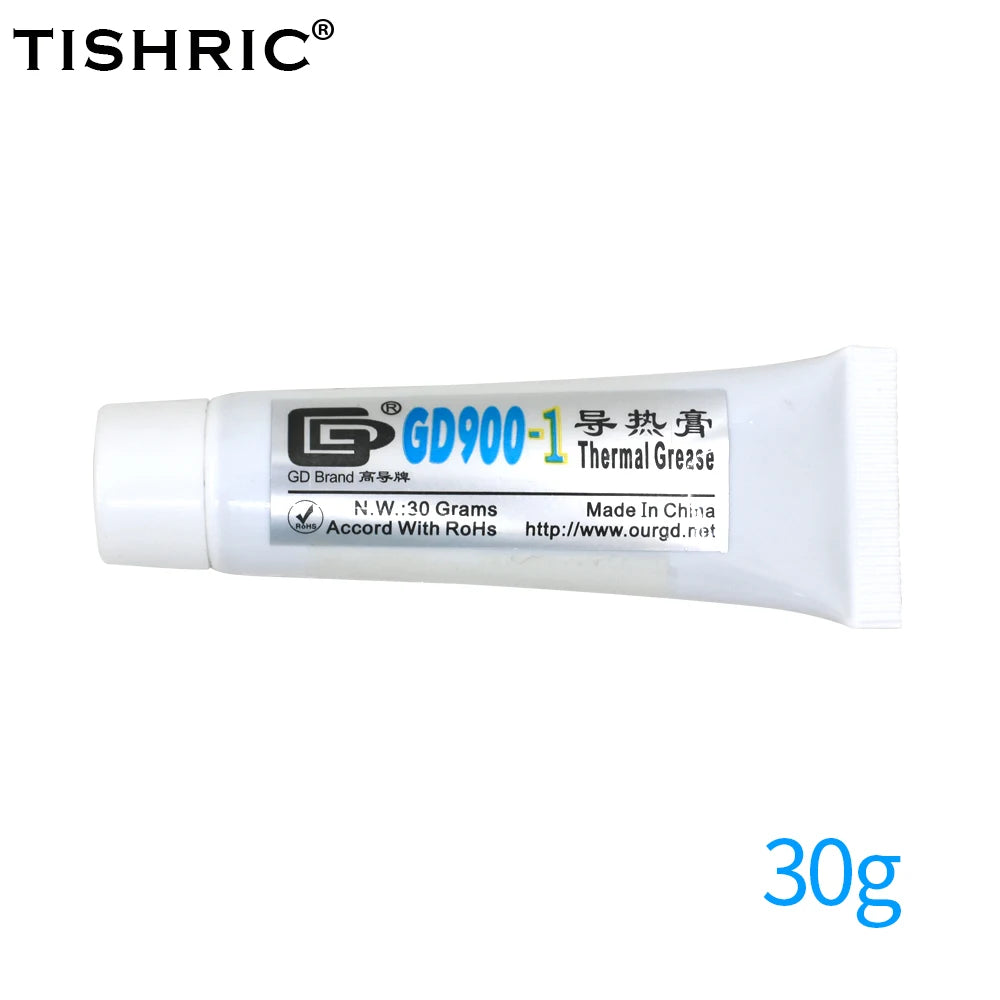 TISHRIC GD900-1 Thermal Paste CPU GPU Heatsink 1–30g Thermal Paste PRIMED 30g hose gd900-1 China Mainland