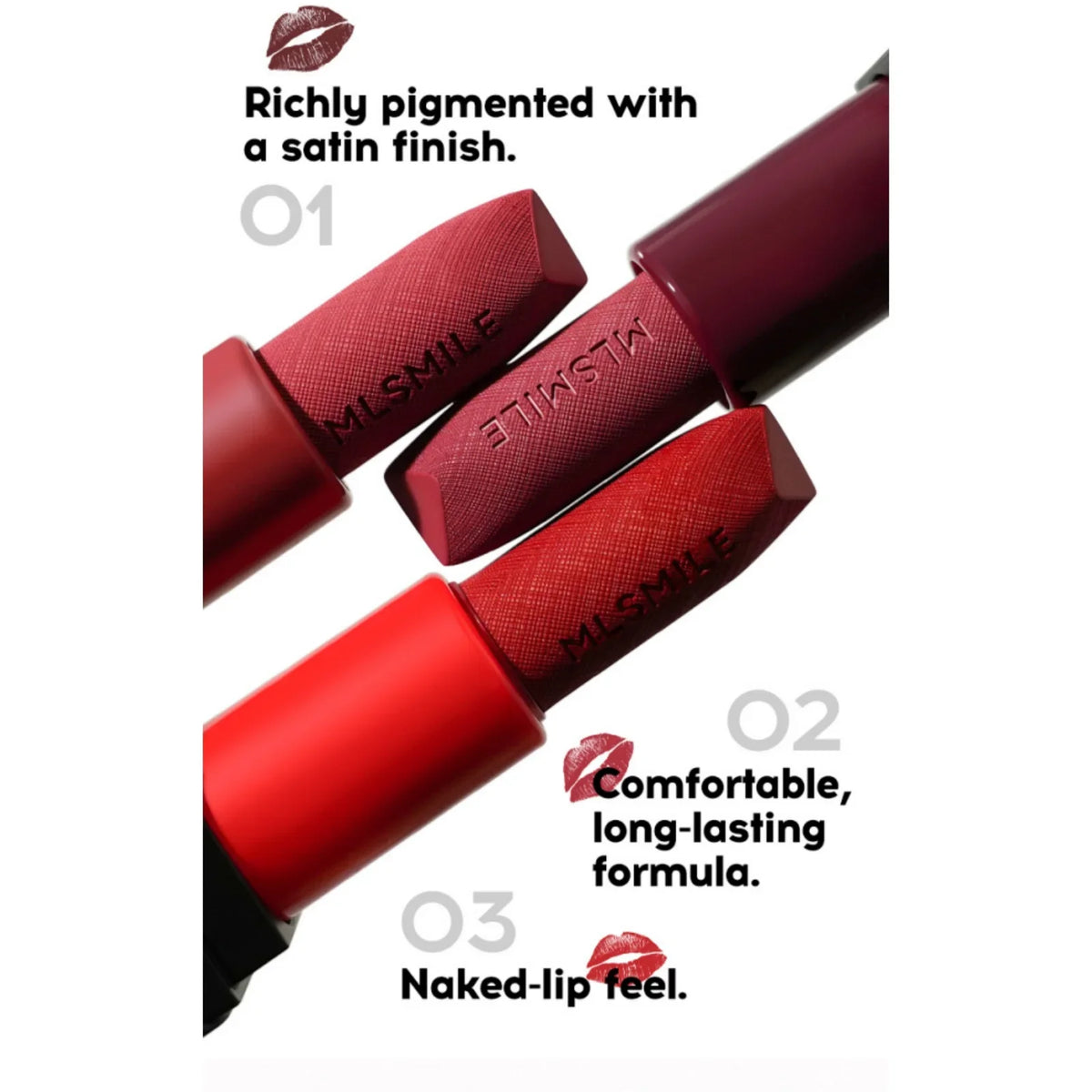 MLSMILE Matte Lipstick Set – Lip Glaze, Liner & Mirror