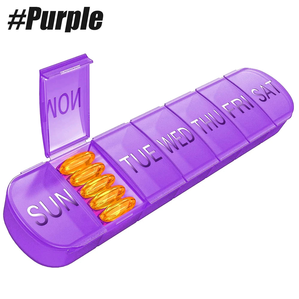 Weekly Pill Organizer – 7-Day Travel Pill Box Large Compartments