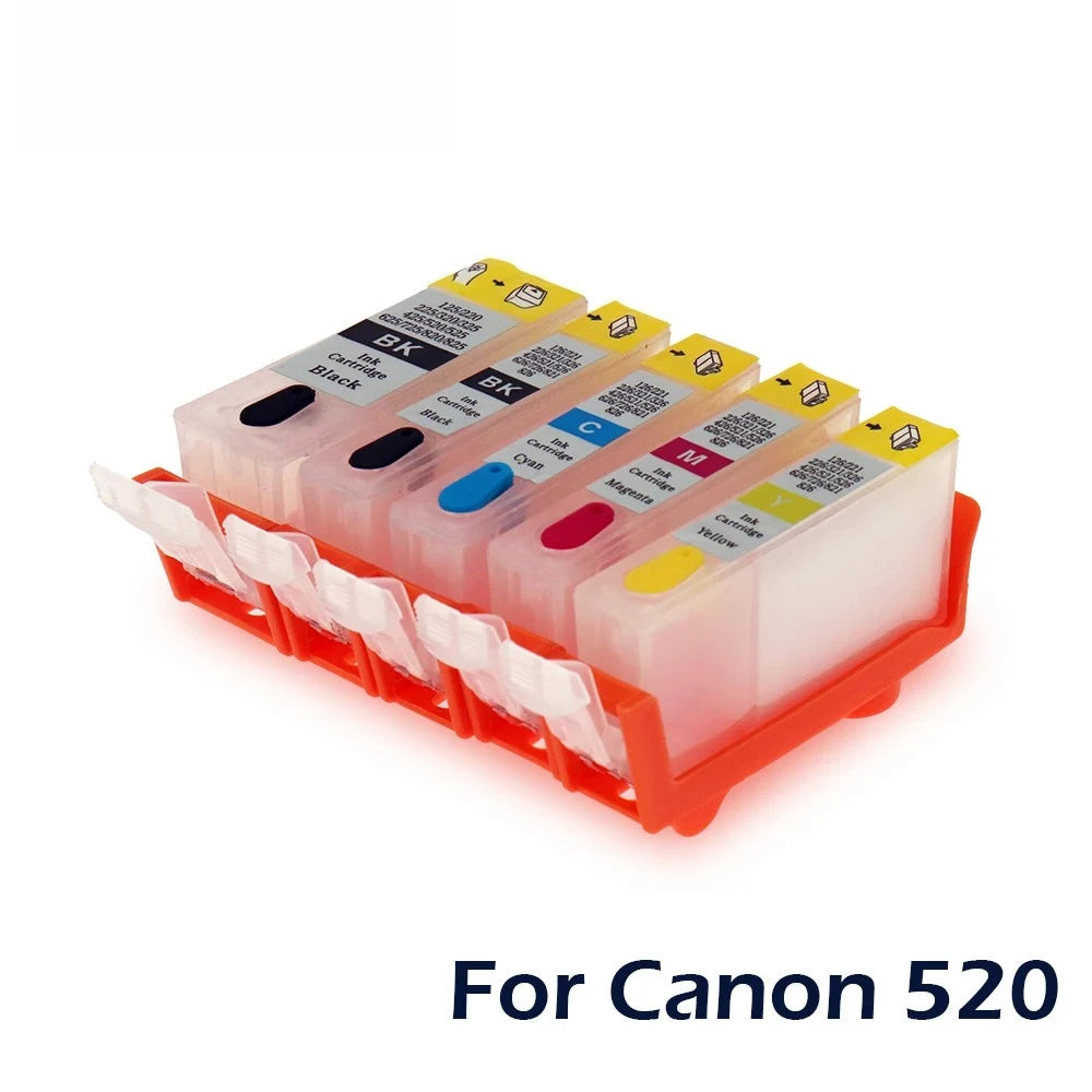 PGI-520 CLI-521 Refillable Ink Cartridges for Canon PIXMA Ink Cartridge Set PRIMED