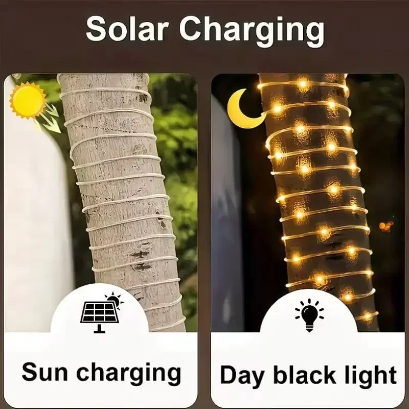 Solar Rope String Lights – 8 Modes Outdoor Waterproof LED Tube Solar String Lights PRIMED