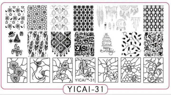 MAFANAILS YICAI 3D Flower Nail Stamping Plate – 40 Designs Nail Stamping Plate PRIMED 31